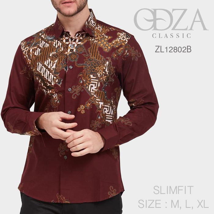Gambar Baju Kemeja Batik Slimfit ZL12802B dari her+man onLine Shop Jakarta Barat Tokopedia