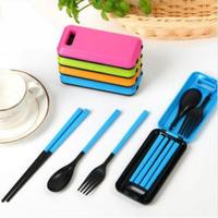 Gambar Set Peralatan Makan travel Lipat Portable Alat Makan Kitchenware Sendok Garpu Sumpit dari Ahoki Kota Administrasi Jakarta Barat 2 Tokopedia