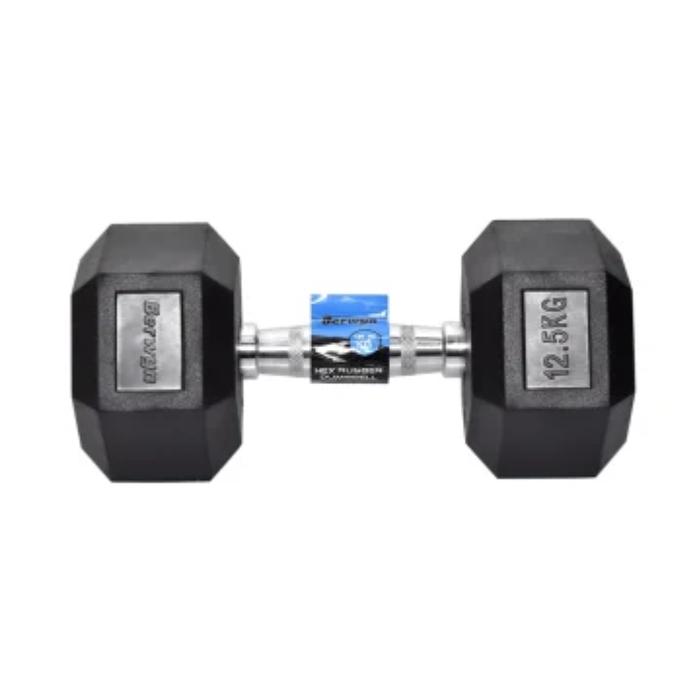 Gambar Berwyn dumbbell karet hexagonal 12.5 kg dari Toko bang ipan9 Kota Tangerang Tokopedia