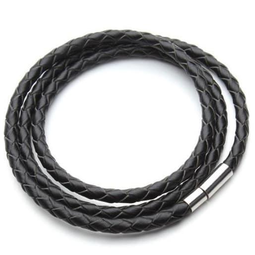 Gambar 10EF Gelang Braided Kulit 3 Laps - Black dari PusakaID Kota Bandung Tokopedia