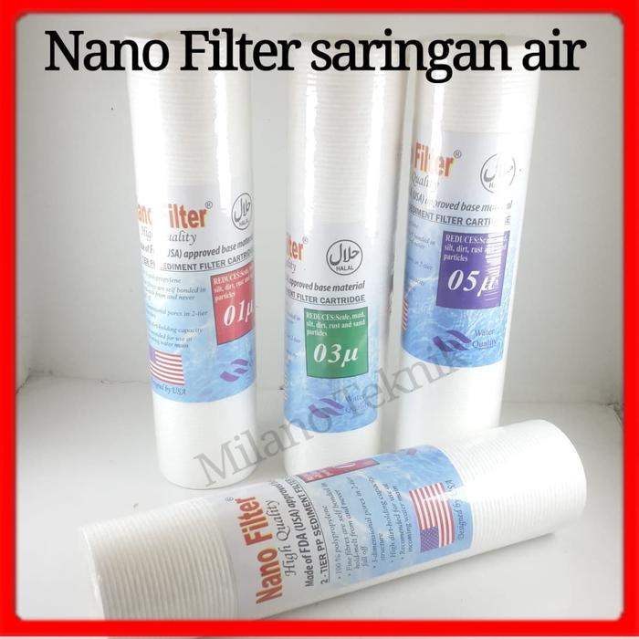 Gambar Cartridge Filter Sedimen 10" merk Nano Filter saringan air terlaris dari Milano Teknik Kab. Tangerang Tokopedia