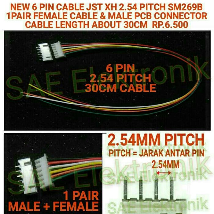 Gambar SM269B 6PIN CABLE JST XH 2.54 PITCH 6 PIN KABEL JST KONEKTOR CONNECTOR dari Toko Sae ELEKTRONIK Kota Cirebon Tokopedia