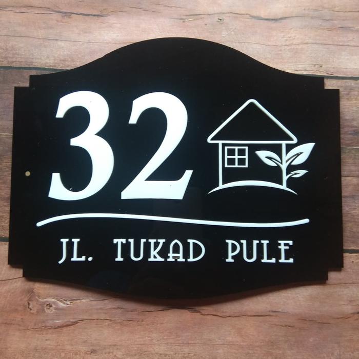 Gambar nomor rumah gambar rumah 25x20 dari Kreasi Akrilik Dekorasi Kota Malang Tokopedia