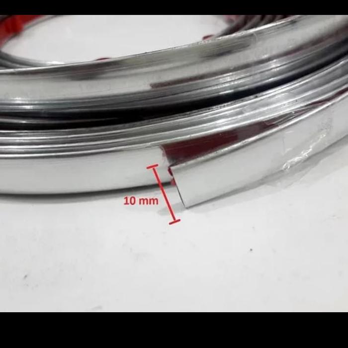 Gambar list crome strip mobil moulding trim 10mm dari Eddy variasi Kota Administrasi Jakarta Barat Tokopedia