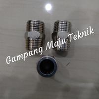 Gambar double nepel chrome 1/2 inchi /soket double drat dari vrt victory teknik Kota Medan 1 Tokopedia