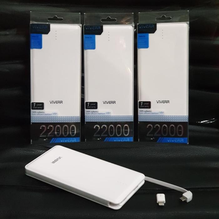 Gambar Power bank Original VIVERR 22.000mah Slim include konektor iphone 5/6 dari zadzetshop_NEW Kota Administrasi Jakarta Utara Tokopedia