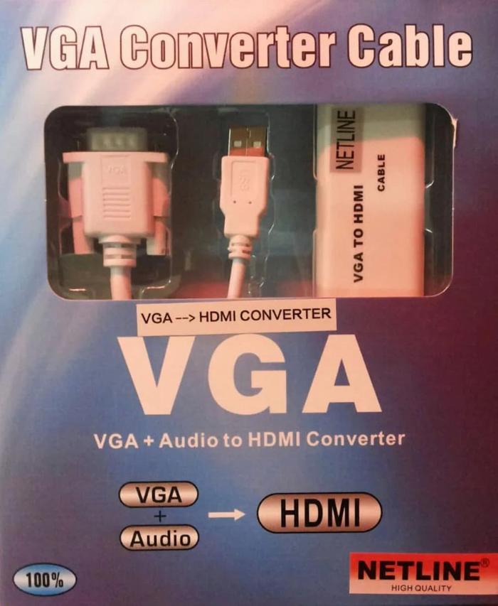 Gambar NETLINE Converter VGA To HDMI + AUDIO dari Kompurindo Kota Administrasi Jakarta Pusat Tokopedia
