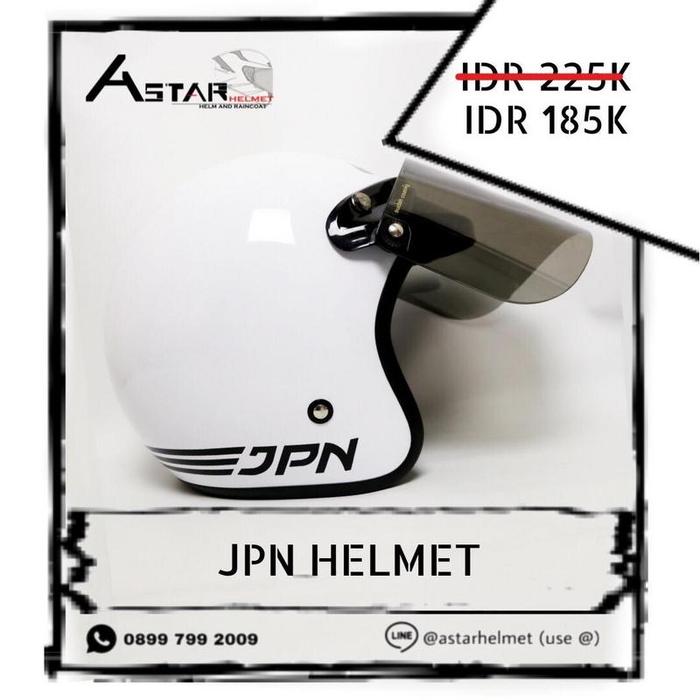 Gambar Helm Bogo Jpn White   Kaca Datar / Cembung dari HelmPro Kota Bandung Tokopedia