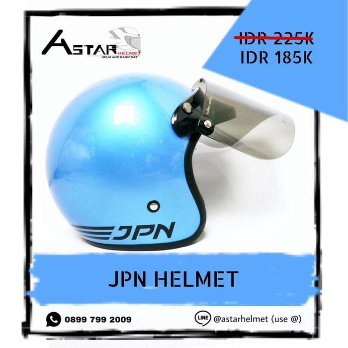 Gambar Helm Bogo Jpn Ice Blue Doff   Kaca Datar / Cembung dari HelmPro Kota Bandung Tokopedia