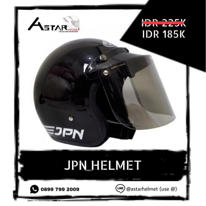 Gambar Helm Bogo Jpn Hitam Gloss   Kaca Datar / Cembung dari HelmPro Kota Bandung Tokopedia