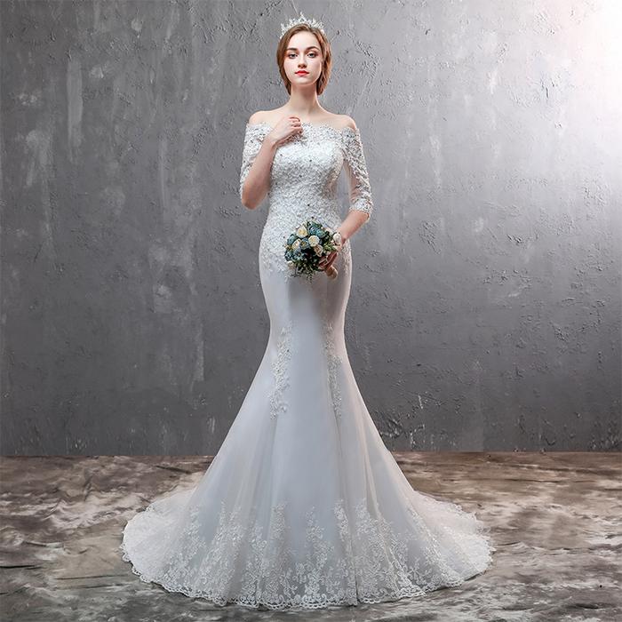 Gambar Gaun Pengantin 1902012 Putih Sabrina Mermaid Ekor Wedding Gown dari ChristianTungOfficial Kota Medan Tokopedia