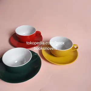 Cangkir Kopi Cup Warna Merah Kuning Hijau Botol Porcelain Keramik