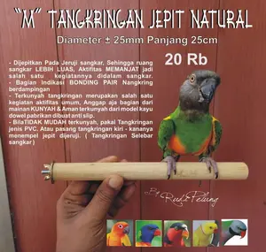 M 25cm diameter 25 mm Tangkringan Jepit Natural