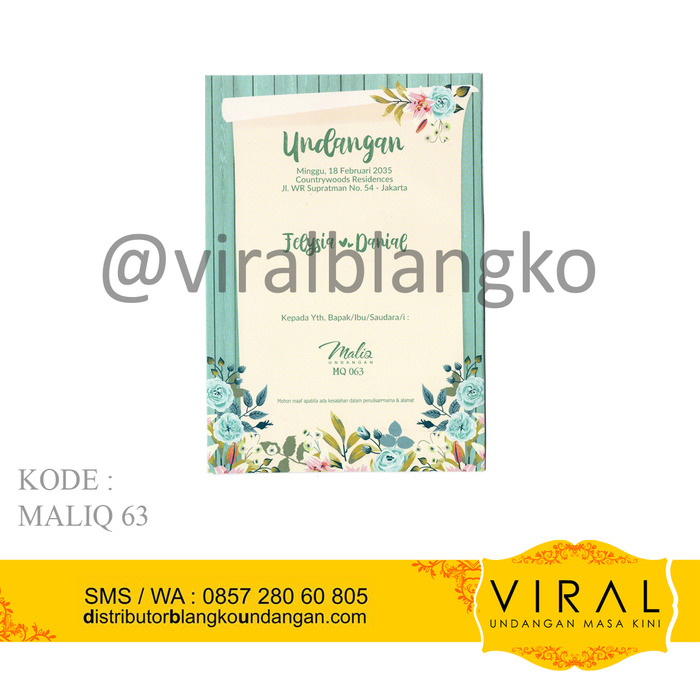 Gambar Blangko Undangan Maliq 63 Harga Murah dari Undangan Masa Kini Kota Semarang Tokopedia