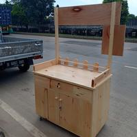 Gambar gerobak / booth portable /gerobak dorong/ booth kayu jati belanda dari Nurhomsah barokah Kota Administrasi Jakarta Barat 5 Tokopedia