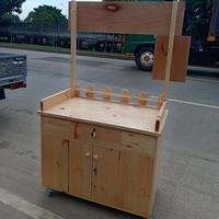 Gambar gerobak / booth portable /gerobak dorong/ booth kayu jati belanda dari Nurhomsah barokah Kota Administrasi Jakarta Barat 2 Tokopedia