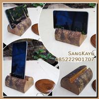 Gambar wood standing phone holder dudukan hp tempat hp display hp kayu rustic dari CV. Sangkayu Kota Banjar 2 Tokopedia