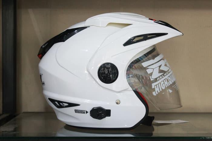 Gambar Helm RN Double Visor Putih mirip Ink t1 dari BANDARHELM Kota Bandung Tokopedia