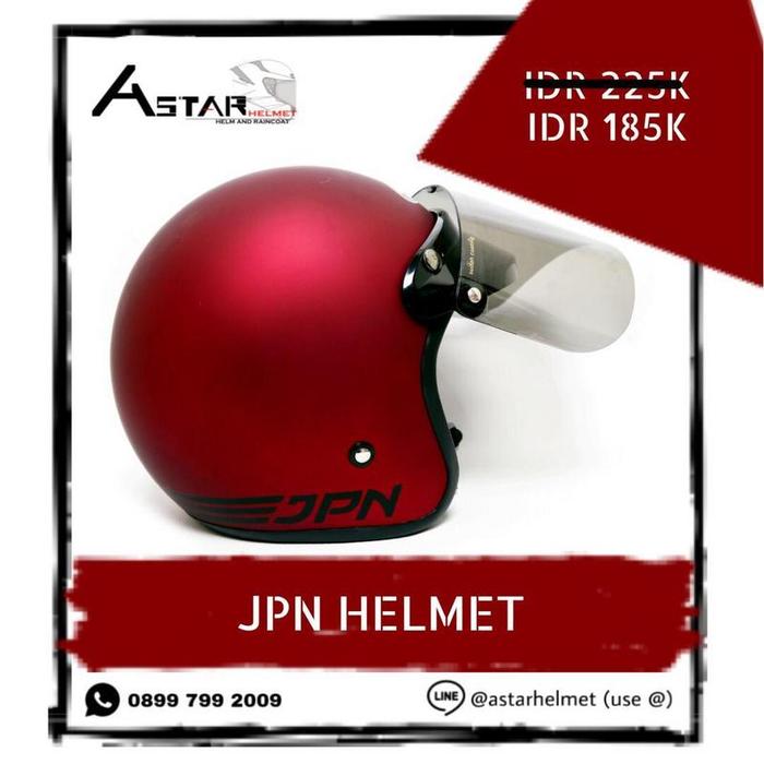 Gambar Helm Bogo Jpn Maroon Doff   Kaca Datar / Cembung dari BANDARHELM Kota Bandung Tokopedia