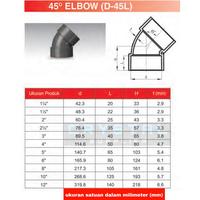 Gambar KNIE 45° POLOS RUCIKA 6" inch D-45L PVC / ELBOW Knee 45 derajat dari Crystal Supplier Kota Semarang 3 Tokopedia