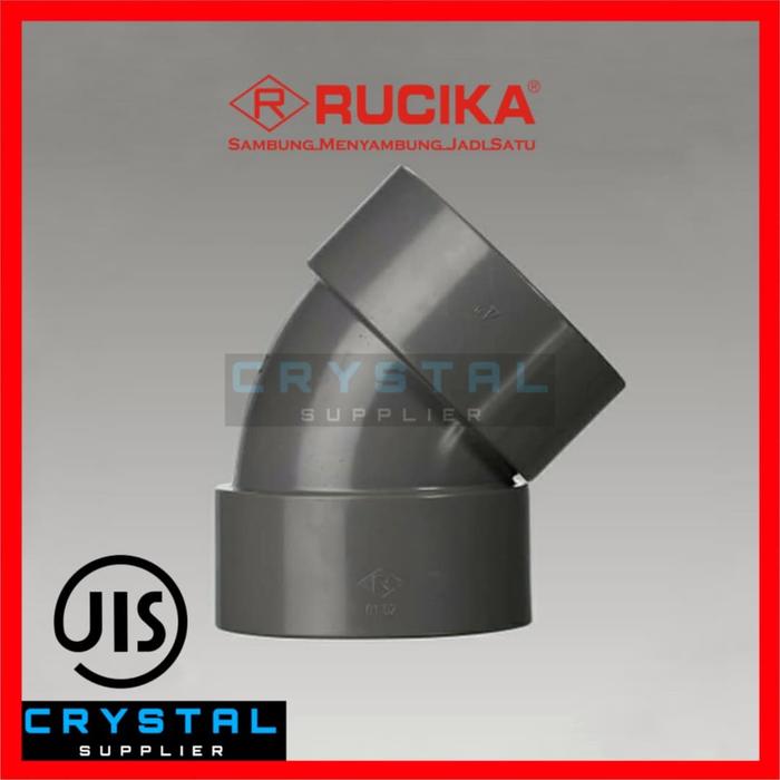 Gambar KNIE 45° POLOS RUCIKA 6" inch D-45L PVC / ELBOW Knee 45 derajat dari Crystal Supplier Kota Semarang Tokopedia