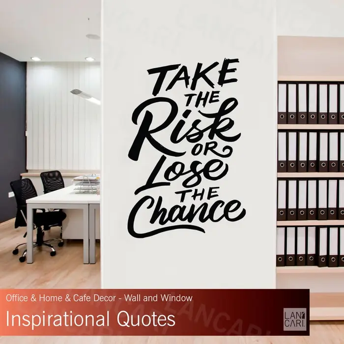Gambar Stiker dinding Kaca Take Risk Cutting Quotes office kantor Motivasi dari LANCARI Kota Administrasi Jakarta Pusat 5 Tokopedia
