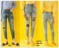 Gambar Celana Panjang Stocking Jala Ripped Blue Jeans Sobek Crop Pants Import dari JAYA MAKMUR9 SHOP_Archived Kota Surabaya 3 Tokopedia
