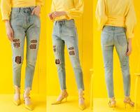 Gambar Celana Panjang Stocking Jala Ripped Blue Jeans Sobek Crop Pants Import dari JAYA MAKMUR9 SHOP_Archived Kota Surabaya 1 Tokopedia