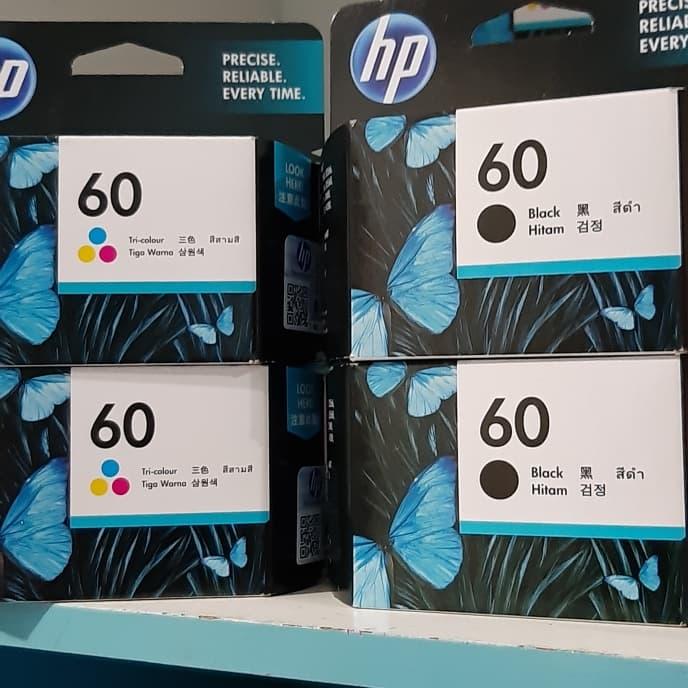 Gambar Tinta printer hp 60 black dan color satu set dari azizah com Kota Administrasi Jakarta Selatan Tokopedia