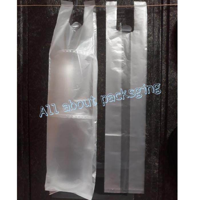 Gambar kantong plastik Double cup / plastik tenteng 2 gelas dari AllAbout Packaging Kota Tangerang Tokopedia