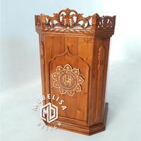 Gambar meja mimbar masjid, meja podium mimbar jati, podium mimbar masjid dari MEBELISA DESIGN Kab. Jepara 3 Tokopedia