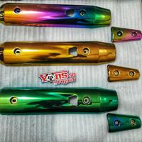 Gambar Tameng Knalpot Nouvo Hijau & Gold & Rainbow Asli Bakar Thailand dari IBEE SHOW 56 Kota Administrasi Jakarta Utara 1 Tokopedia