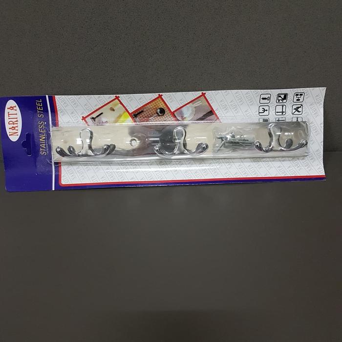 Gambar Kapstok Stainless Narita 3 Kait - 3 Kait dari Mandiri Jaya Keramik Kota Bekasi Tokopedia