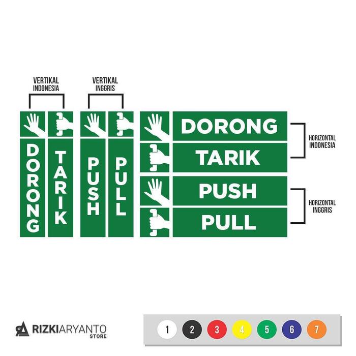 Gambar Stiker Pintu Peringatan Tarik Dorong - Push Pull Sticker dari R.A - Rizki Aryanto Kab. Garut Tokopedia