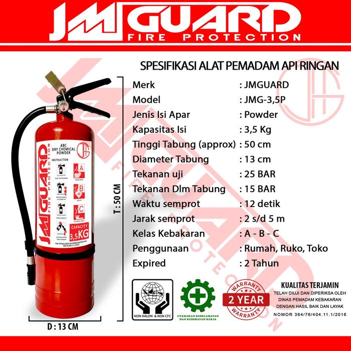 Gambar APAR 3,5kg Dry Powder Alat Pemadam Api Ringan Untuk Kantor RukoJMGUARD dari MBI TECH Kab. Sidoarjo Tokopedia