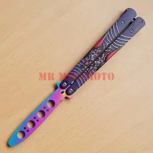 Balisong TUMPUL DULL Spider Rainbow Pelangi P1214