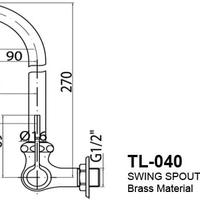 Gambar kran sink wasser tl-040 / kran cuci piring dari tembok dari Pesona sanitary Jakarta Barat 2 Tokopedia