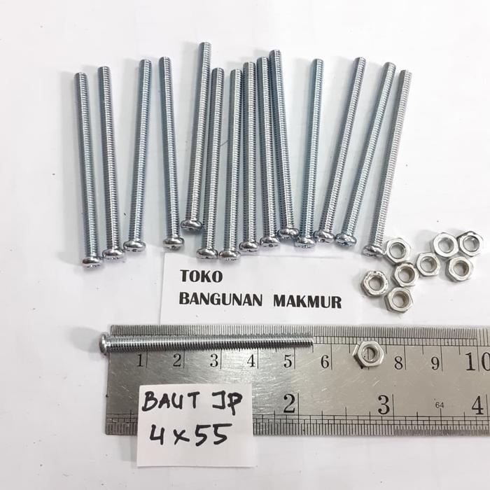 Gambar Baut Putih 4x55 + mur Baut Jp4x55 Kepala Obeng M4x55 M4 x 55 dari Tokobangunanmakmur Kota Administrasi Jakarta Selatan Tokopedia