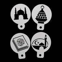 Gambar Set 8 Cetakan Stensil Idul Fitri Tabur Kopi Kue Coffee Latte Stencils dari Indomada Shop Kab. Purbalingga 2 Tokopedia