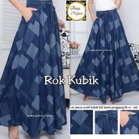Gambar Rok Motif Kubik jeans lebar dari Zuhra Pedia Kota Surakarta 1 Tokopedia
