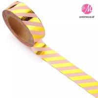 Gambar GOLD FOIL WASHI TAPE DIAGONAL STRIPE MINT PINK WHITE / SOLATIP MOTIF dari MyThrill Kota Administrasi Jakarta Barat 4 Tokopedia