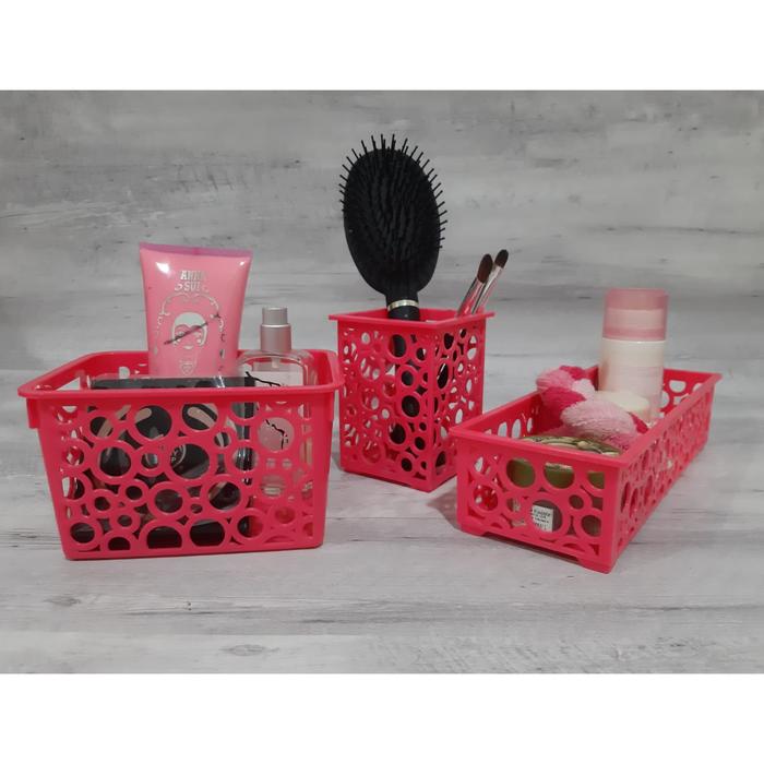 Gambar PAKET PINYIMPANAN KOSMETIK / MAKE UP SERBAGUNA ( MARBLE BASKET S,M,L) dari pancikushop Kota Bandung Tokopedia