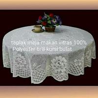 Gambar taplak meja makan vitras 100% Polyester bulat uk 6/8 kursi dari Mandai Store Kota Depok 1 Tokopedia