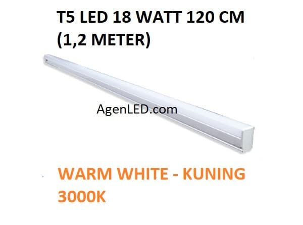 Gambar Lampu TL Neon T5 LED 18W 120cm Tube 120 cm 18 w watt WARM WHITE KUNING dari AgenLED Kota Administrasi Jakarta Pusat Tokopedia