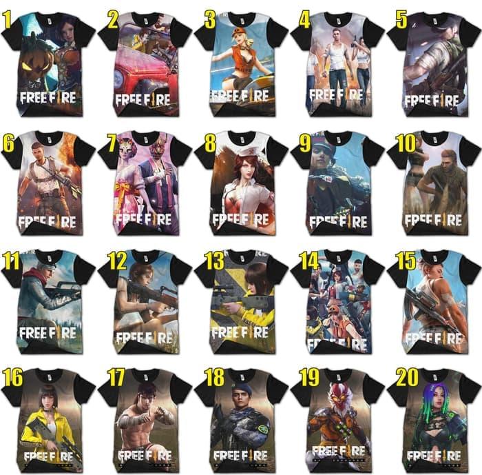 Gambar KAOS FF / FREE FIRE dari Act Anime Kota Bandung Tokopedia