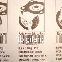 Gambar Roda troley lemari dll 2" nylon merah oren muter hidup braket ada rem dari tb gilang Kota Bekasi 5 Tokopedia