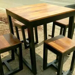 meja 70 70 kursi 4 cat hitam jati belanda
