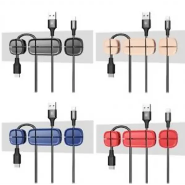 Baseus ACTDJ-01 Cross Peas Cable Clip Black 1