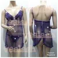 Gambar Lingerie Sexy - Baby Dolls Flower Dots Ungu - SLB - 046 dari Vealash Online Store Kota Pekanbaru 1 Tokopedia