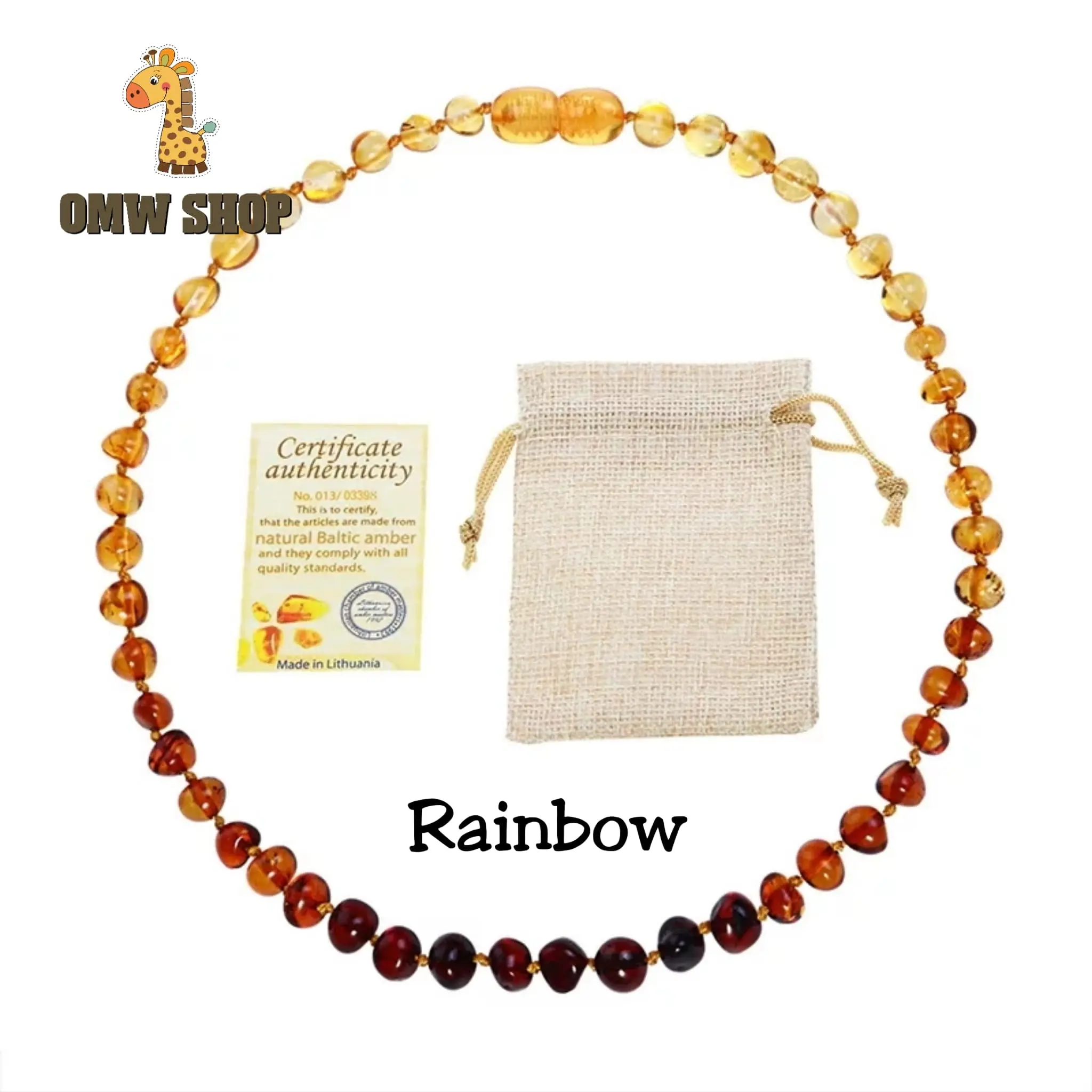 OMWshop Kalung Amber Bayi Pereda Nyeri Tumbuh Gigi Bayi